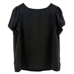 J. By J. Crew Tulip Sleeve Black Classic Blouse Fully Lined Size 10